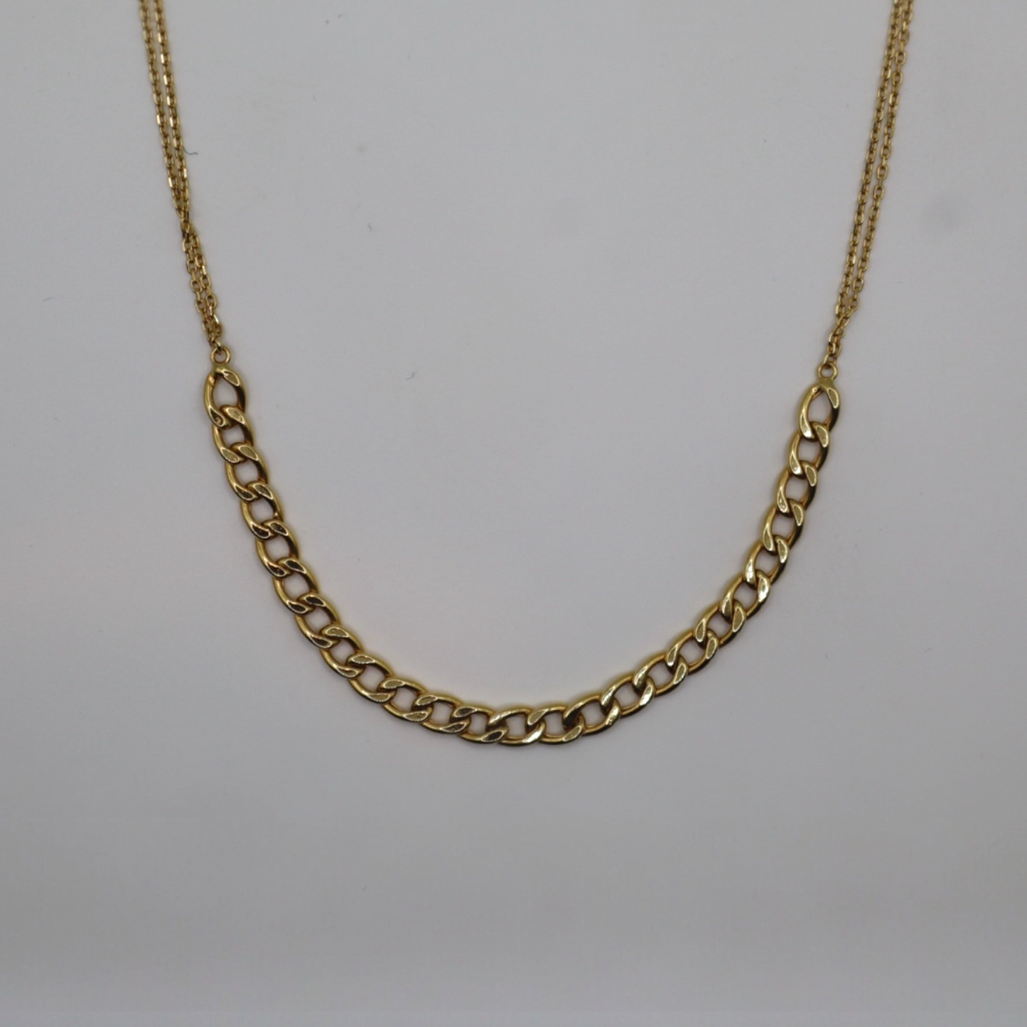 Curb Mix Necklace 18k