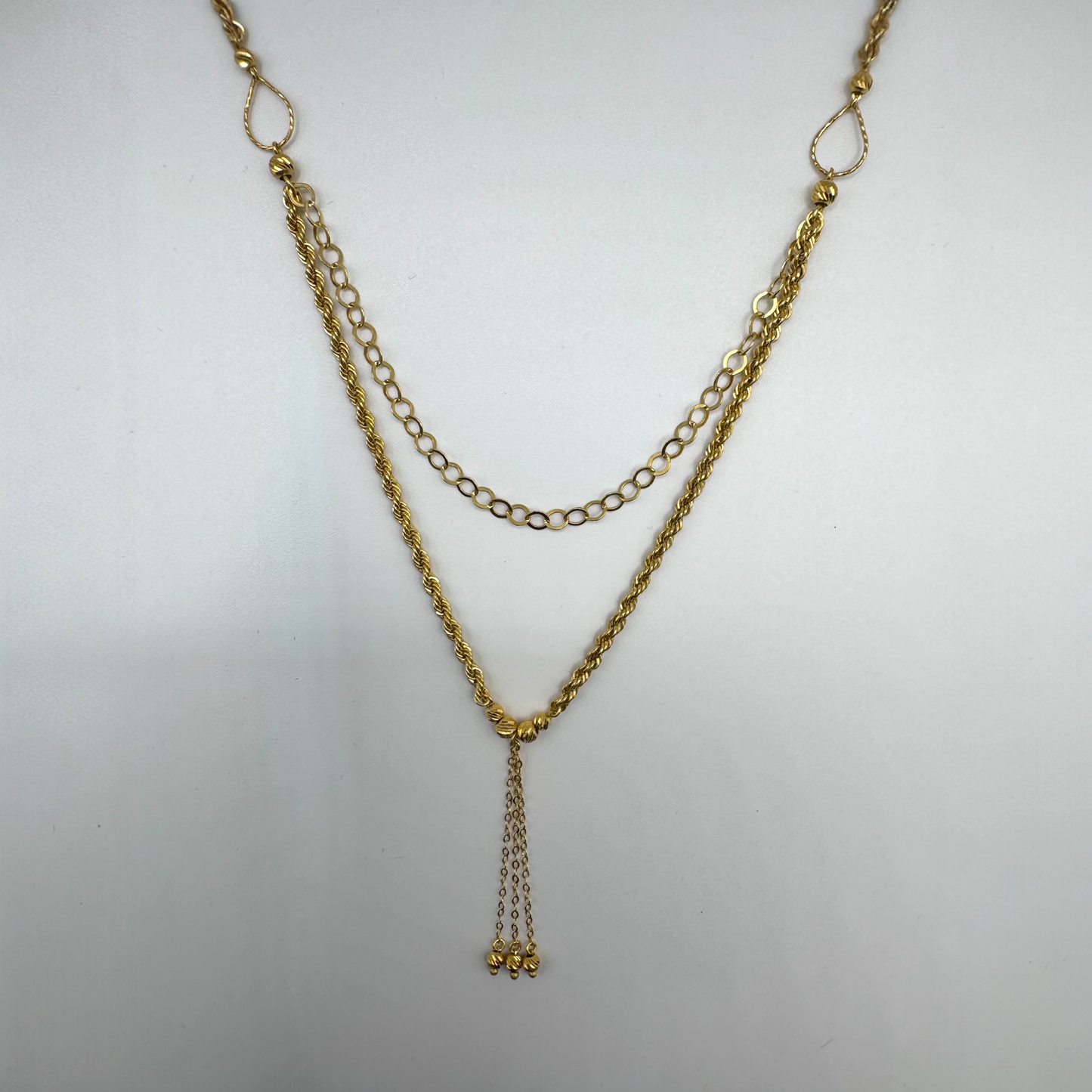 Double band chain Necklace 18K