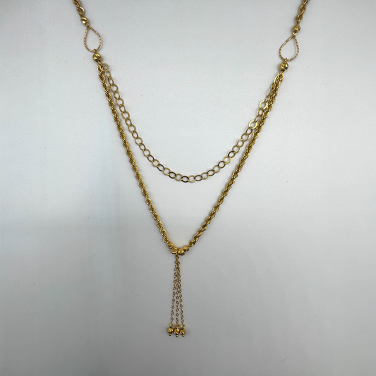 Double band chain Necklace 18K