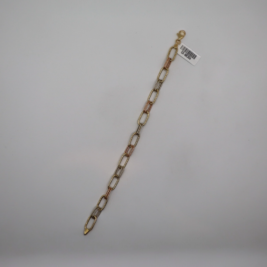 Tri-Colour Link Bracelet 18k
