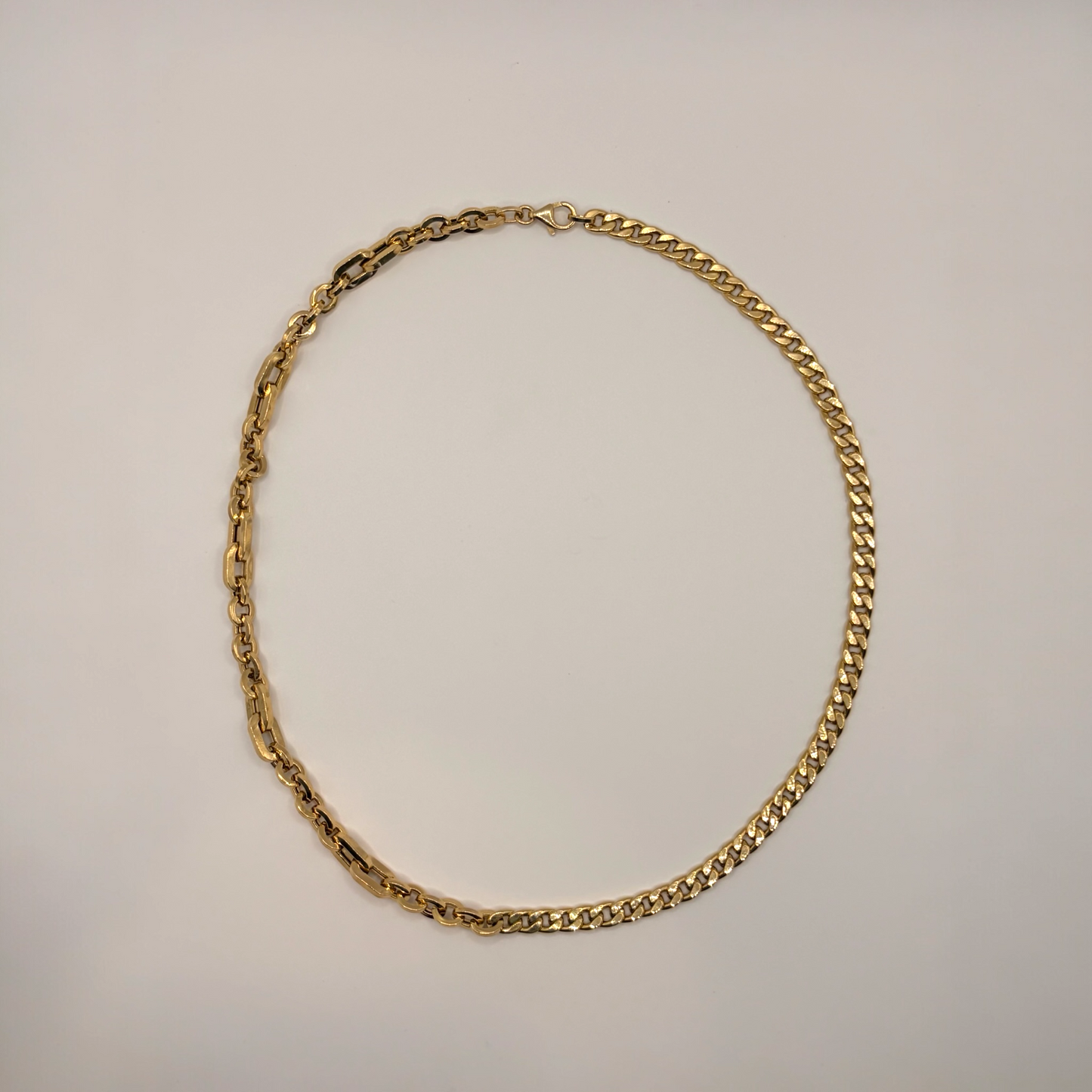 Unique Mixed Link Chain Necklace 18K -  45CM
