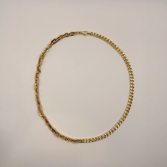 Unique Mixed Link Chain Necklace 18K -  45CM