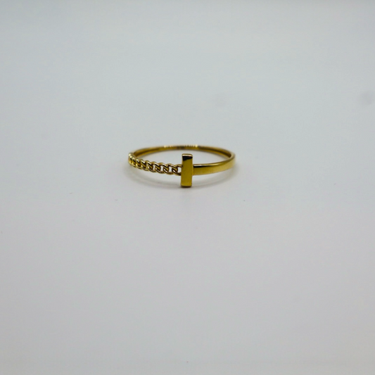 Bar Chain Ring 18k