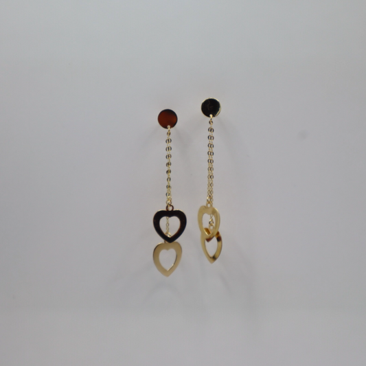 Heart shape Drop earring 18K
