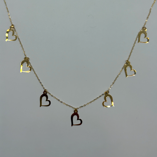 Heart shape Necklace 40cm 18k